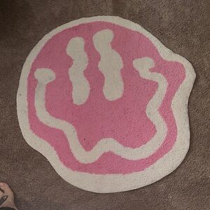 Pink and Cream Abstract Rug